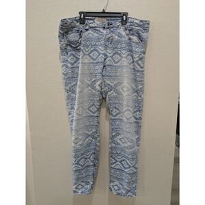 Breaker Jeans Denim Jeans Women's Size 17 Blue Tribal Aztec Print Pants Vintage